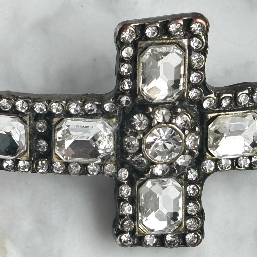 Silver Rhinestone Cross Bracelet - Picture 7 of 13